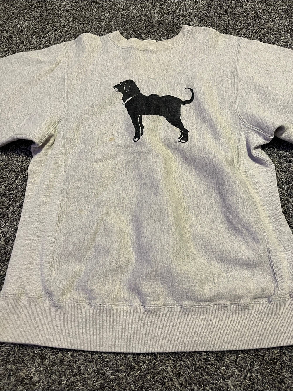 The Black Dog Gray Crewneck Sweatshirt with Black Dog Graphic